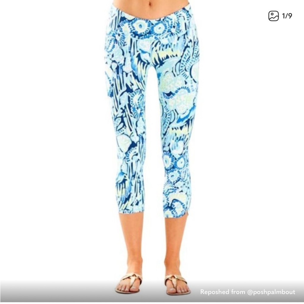 Lilly Pulitzer Luxletic Weekender Crop Leggings Indigo Sunset Swim S